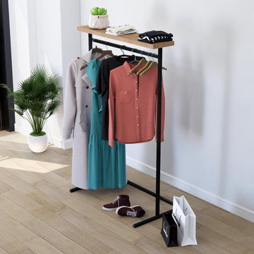 Minimalist Steel Clothing Rack | Custom Size Garment Rail with Optional Top Shelf | Unbreakable Design | No Bowing | Modern Storage Solution
