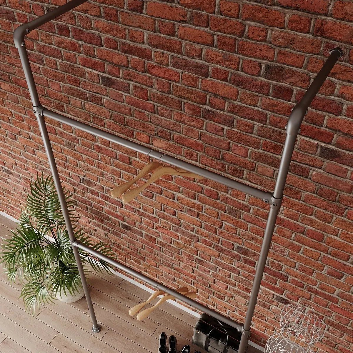MELVA Galvanized Industrial Clothing Rack - Rack n Rail
