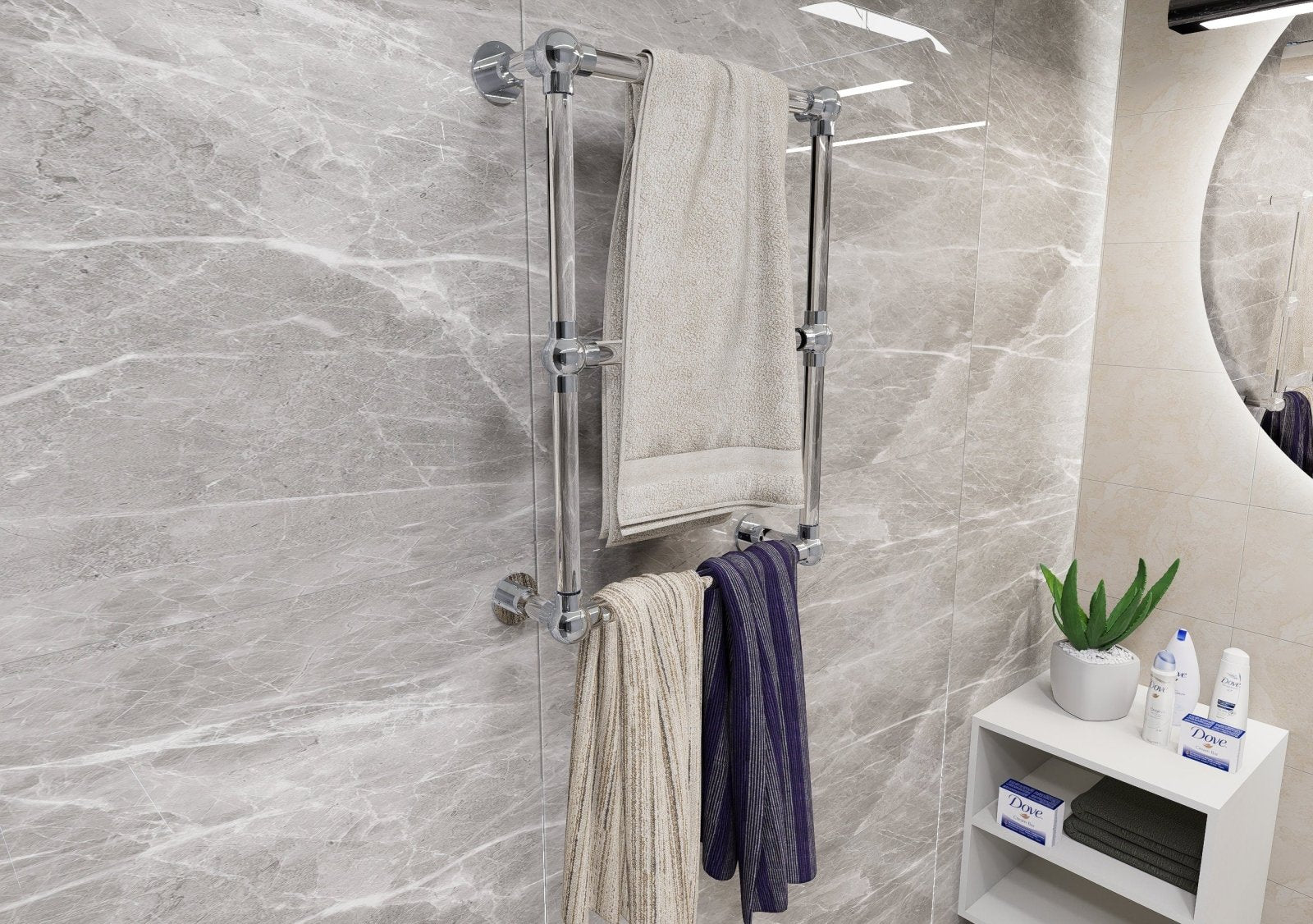 TAVRI Three Bars Towel Rack in Lucite - Rack n Rail